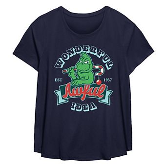 Plus Size Dr. Seuss Grinch Wonderful Awful Idea Flowy Graphic Tee