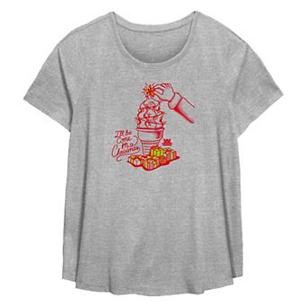 Plus Size Wienerschnitzel I'll Be Cone For Christmas Flowy Graphic Tee