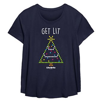 Plus Size Lite-Brite Get Lit Christmas Tree Flowy Graphic Tee
