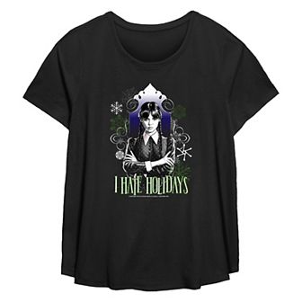 Plus Size Wednesday I Hate Holidays Flowy Graphic Tee