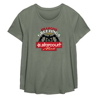 Plus Size Stranger Things Season's Greetings From Starcourt Mall Flowy Graphic Tee