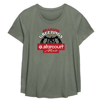 Plus Size Stranger Things Season's Greetings From Starcourt Mall Flowy Graphic Tee