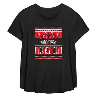 Plus Size Stranger Things Season's Greeting From The Upside Down Flowy Graphic Tee