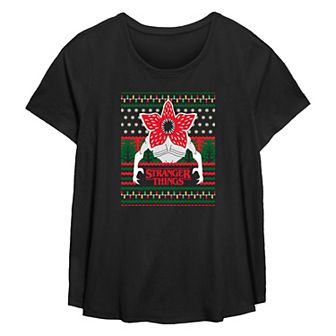 Plus Size Stranger Things Demogorgon Ugly Christmas Flowy Graphic Tee