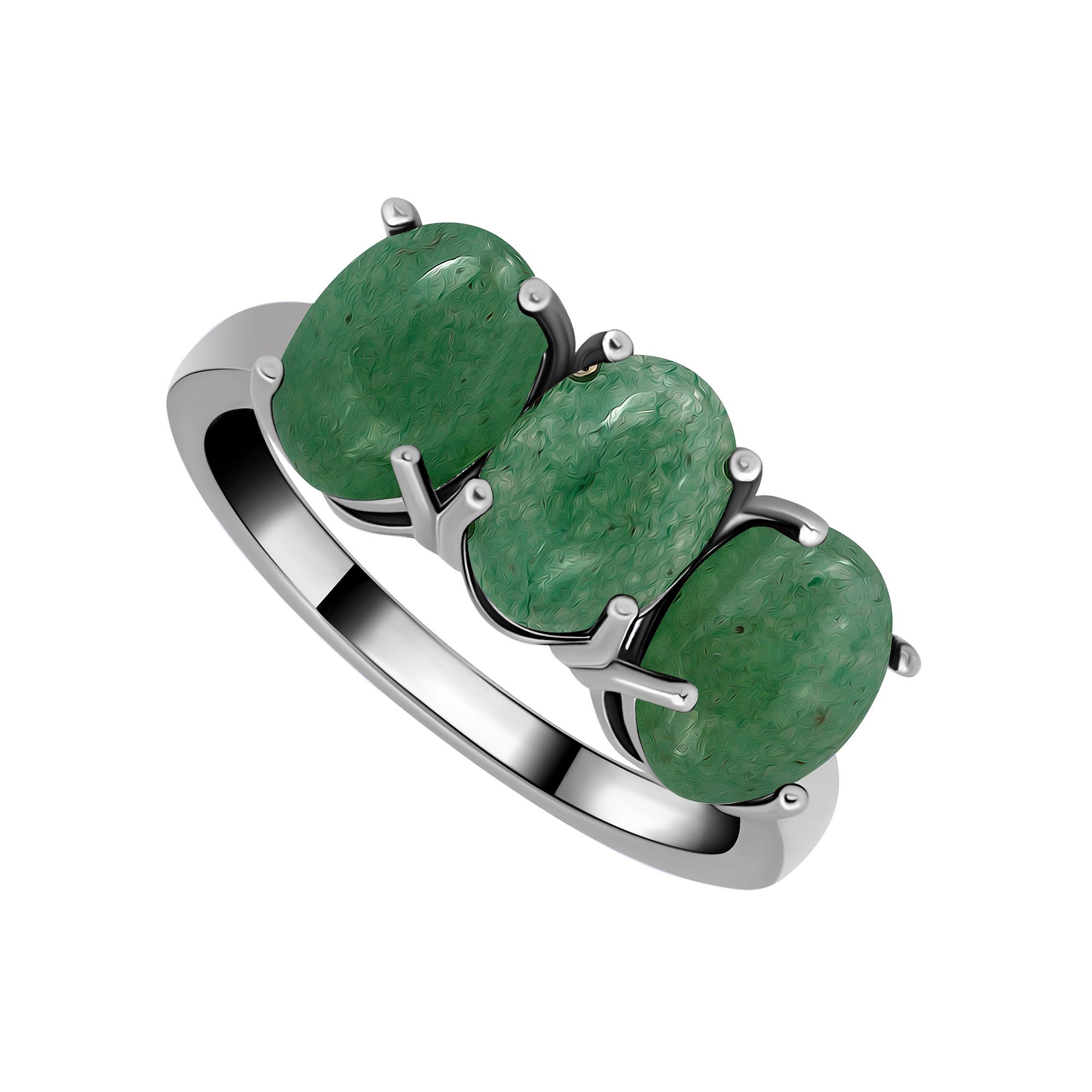 Aleure Precioso Sterling Silver Polished 3-Stone Ring, Womens, Size: 7, Av