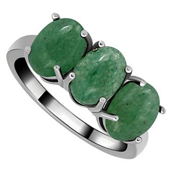 Aleure Precioso Sterling Silver Polished 3-Stone Ring