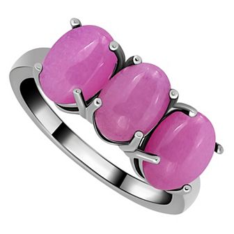 Aleure Precioso Sterling Silver Polished 3-Stone Ring