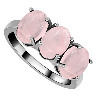 Aleure Precioso Sterling Silver Polished 3-Stone Ring
