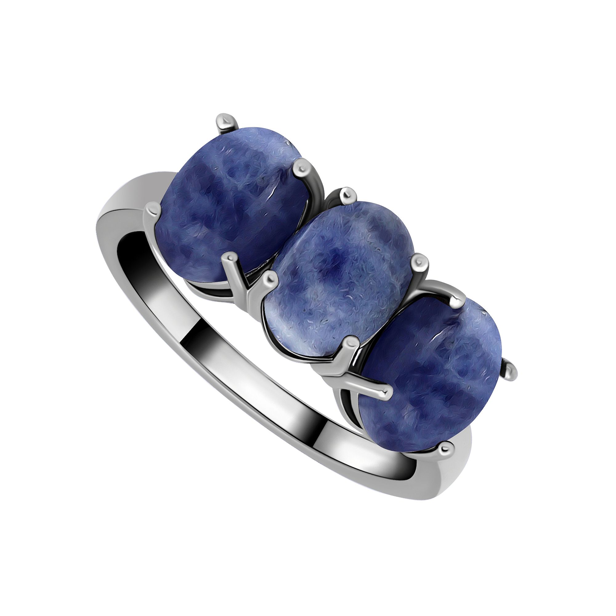 Aleure Precioso Sterling Silver Polished 3-Stone Ring, Womens, Size: 7, So