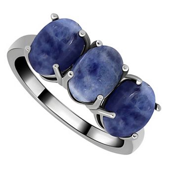 Aleure Precioso Sterling Silver Polished 3-Stone Ring
