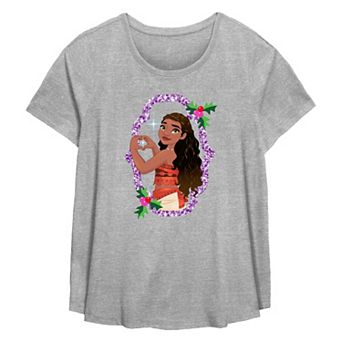 Disney's Moana Sparkling Christmas Wreath Plus Size Flowy Graphic Tee