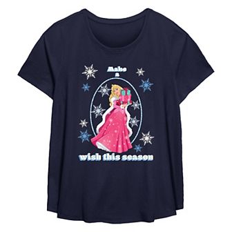Disney Princess Sleeping Beauty Aurora Make A Wish This Season Plus Size Flowy Graphic Tee