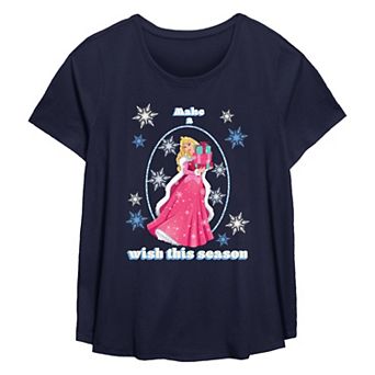 Disney Princess Sleeping Beauty Aurora Make A Wish This Season Plus Size Flowy Graphic Tee