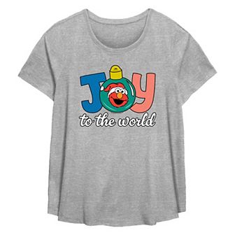 Plus Size PBS Kids Sesame Street Elmo Joy To The World Flowy Graphic Tee