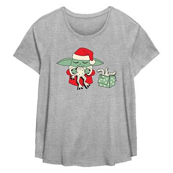Plus Size Star Wars The Mandalorian Grogu Froggy Present Flowy Graphic Tee