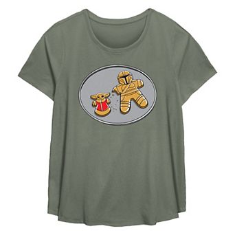 Plus Size Star Wars The Mandalorian Grogu Gingerbread Cookies Flowy Graphic Tee