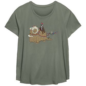 Plus Size Star Wars The Mandalorian Christmas Ride Flowy Graphic Tee