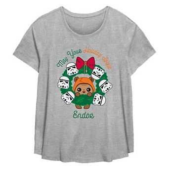 Plus Size Star Wars May Your Holiday Spirit Endor Flowy Graphic Tee