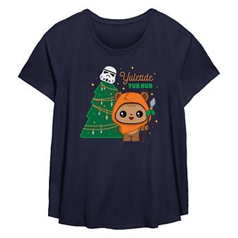 Plus Size Star Wars Yuletide Yub Nub Flowy Graphic Tee