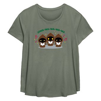 Plus Size Star Wars Jawa Christmas Carolers Flowy Graphic Tee