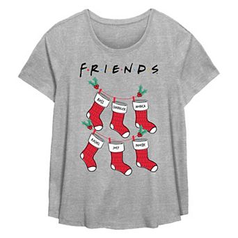 Plus Size Friends Christmas Stockings Flowy Graphic Tee