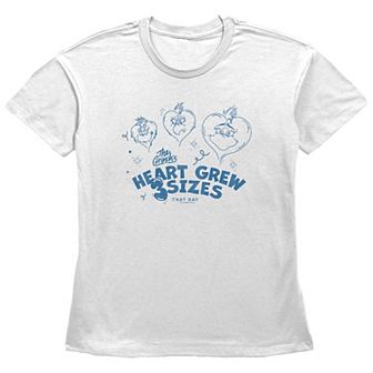 Women's Dr. Seuss Grinch Heart Grew 3 Sizes Graphic Tee