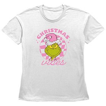 Women's Dr. Seuss Grinch Christmas Vibes Graphic Tee