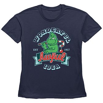 Women's Dr. Seuss Grinch Wonderful Awful Idea Graphic Tee