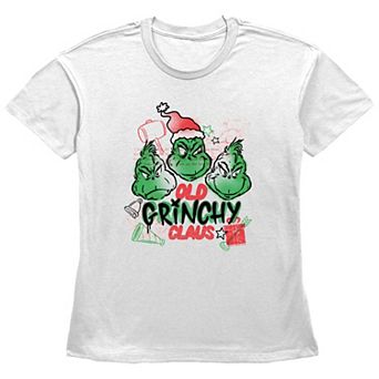Women's Dr. Seuss Old Grinchy Claus Graphic Tee