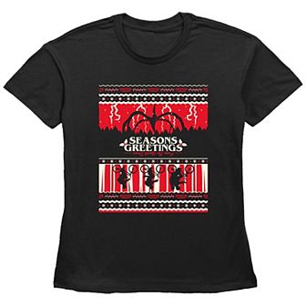 Women's Stranger Things Season's Greeting From The Upside Down Graphic Tee
