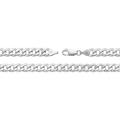 Men's PRIMROSE Sterling Silver Flat Curb Chain Bracelet