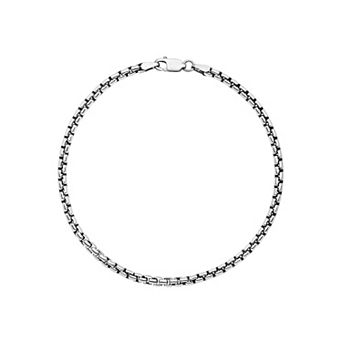 Men's PRIMROSE Sterling Silver Oxidized Rounded Box Bracelet
