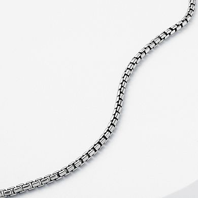 Men's PRIMROSE Sterling Silver Oxidized Rounded Box Bracelet