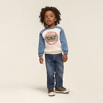Baby & Toddler Boys Levi's® Moto Crewneck Sweatshirt & Jeans 2 pc Set