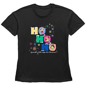 Disney Princess Aurora, Belle & Tiana Sprinkle A Little Magic This Christmas Women's Graphic Tee