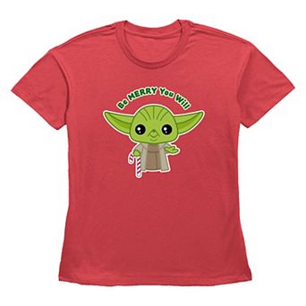 Women's Star Wars Yoda Be Merry You Will Graphic Tee