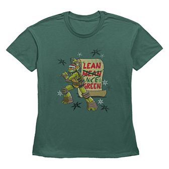 Women's Nickelodeon Teenage Mutant Ninja Turtles Michelangelo Lean Nice Green Graphic Tee