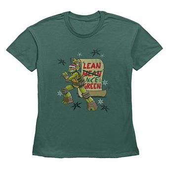 Women's Nickelodeon Teenage Mutant Ninja Turtles Michelangelo Lean Nice Green Graphic Tee