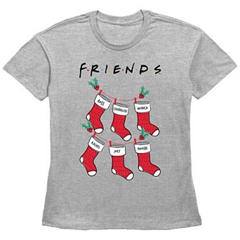 Women's Friends Christmas Stockings Graphic Tee
