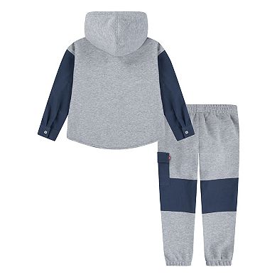 Boys 4-7 Levi's® Hooded Shacket & Pants 2-Piece Set