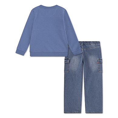 Boys 4-7 Levi's Stay Loose Crewneck & Cargo Jeans 2-Piece Set