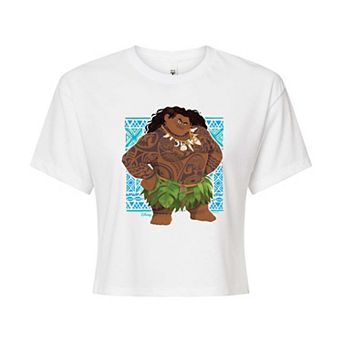 Disney's Moana 2 Maui Juniors' Portrait Tribal Cropped Tee