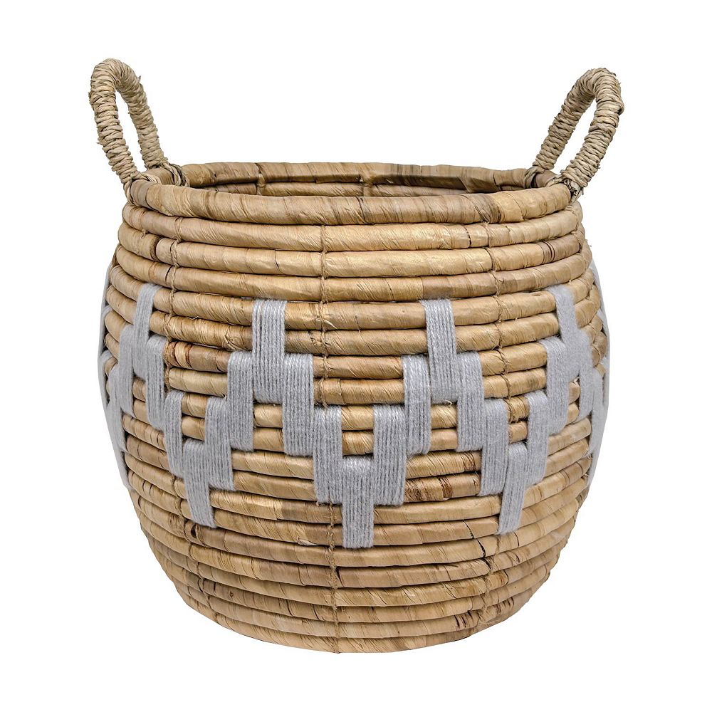 Draper James Round Zig-Zag Accent Medium Woven Basket