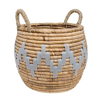 Draper James Round Zig-Zag Accent Medium Woven Basket