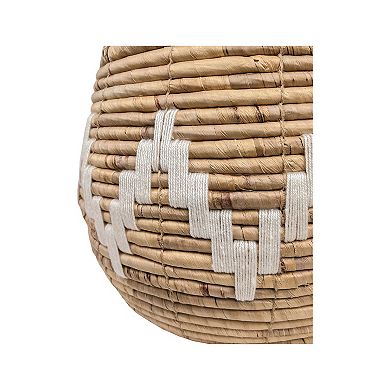 Draper James Round Zig-Zag Accent Medium Woven Basket