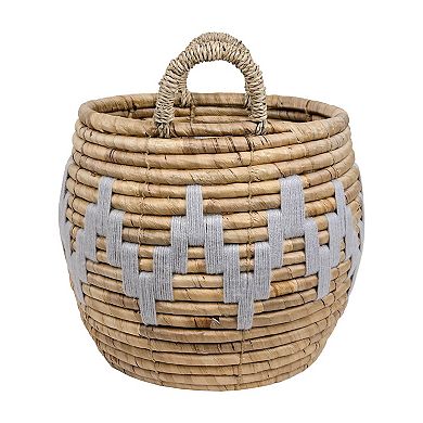 Draper James Round Zig-Zag Accent Medium Woven Basket