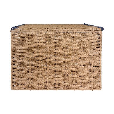 Draper James Paper Weave Scallop Lidded Bin