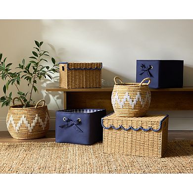 Draper James Paper Weave Scallop Lidded Bin