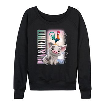 Disney's Moana 2 Pua & Heihei Women's French Terry Long Sleeve Tee