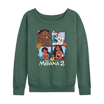 Disney's Moana 2 Women's Group Grid French Terry Long Sleeve Tee
